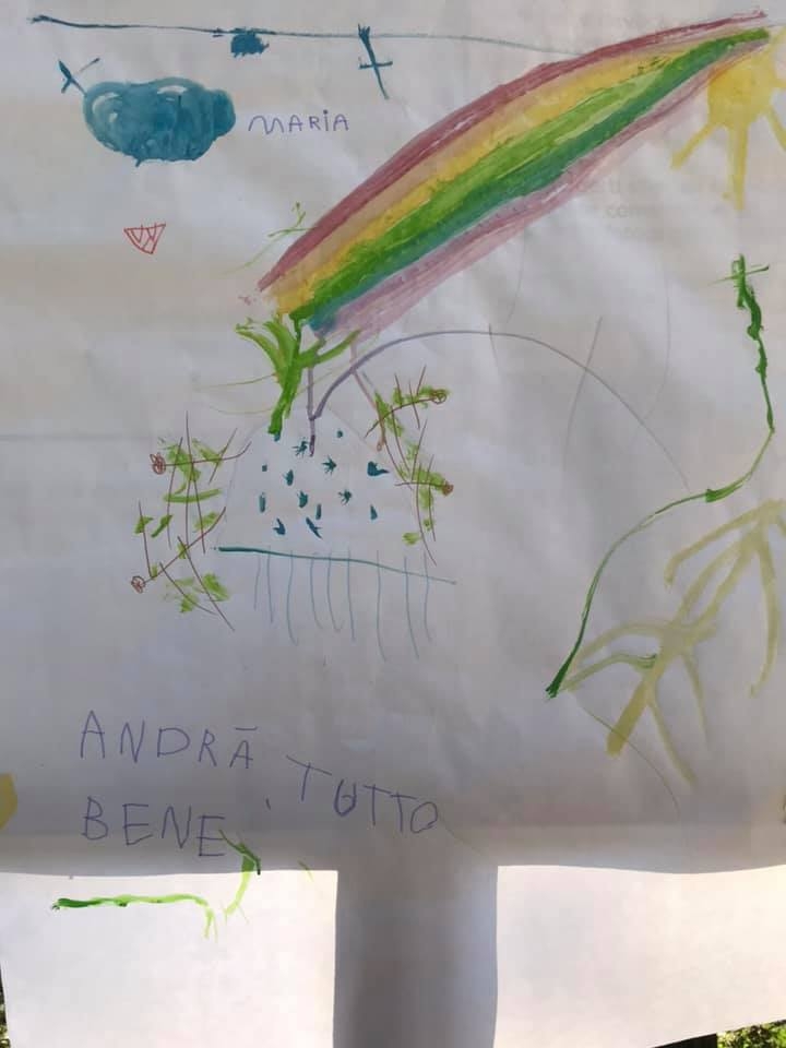 Un cartellone appeso al parco delle Caprette 89448583_2333561940277150_3051286986330472448_n